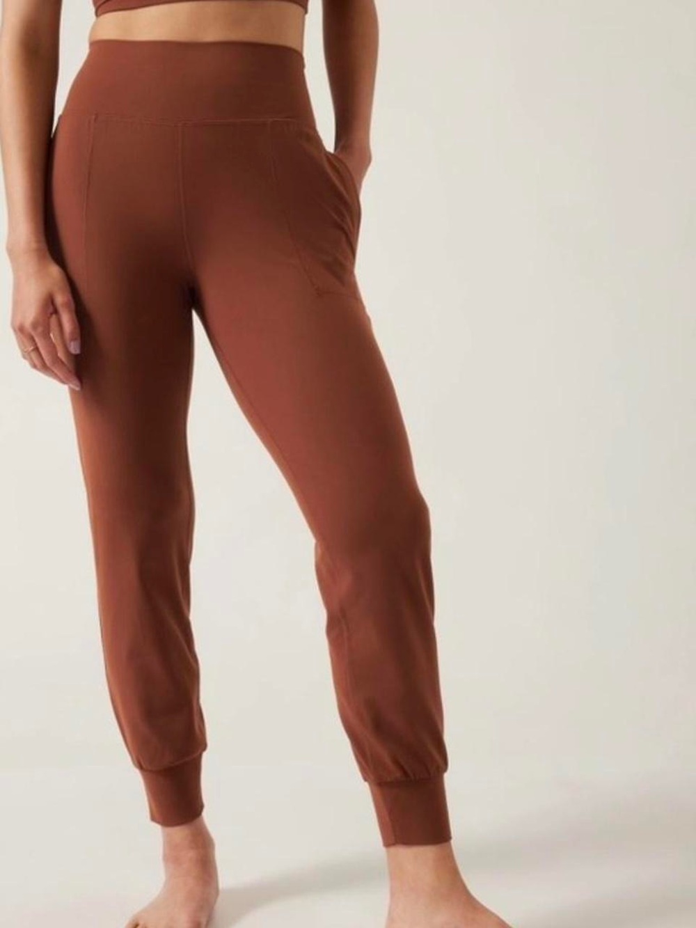 Athleta Salutation High Rise Joggers | Yoga | Rust Brown Sienna | Women’s XS